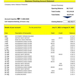 Bank Ita?? enterprise account statement Word and PDF template download template file