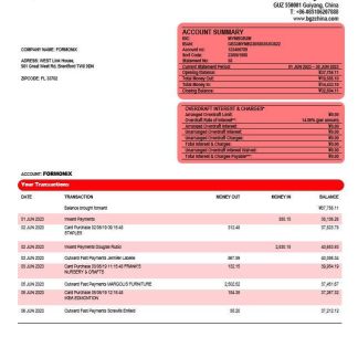 Bank of Guizhou business checking account statement Word and PDF template download template file