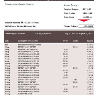 Banorte Bank enterprise statement Word and PDF template download template file