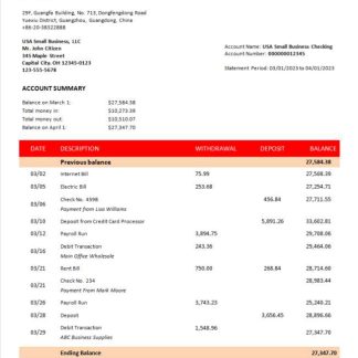 China Guangfa Bank company statement Word and PDF template download template file