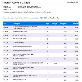 Coop Pank company checking account statement Word and PDF template download template file