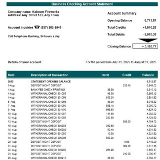 Cuba Banco Popular de Ahorro (BPA) company statement Word and PDF format download template file