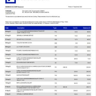 Deutsche Bank corporate statement Word and PDF template download template file