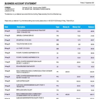 Equabank bank firm account statement Word and PDF template download template file