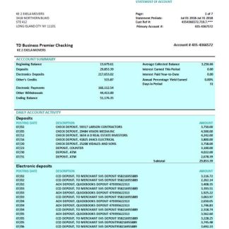 Hana Financial Group firm bank statement Word and PDF template download template file