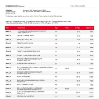 Huarong Xiangjiang Bank company account statement Word and PDF template download template file