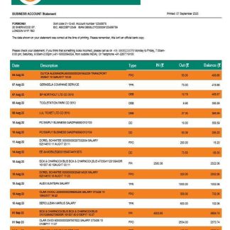 IDBI Bank enterprise account statement Word and PDF template download template file