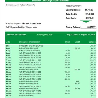 JP Bank (Japan Post Bank) organization statement Word and PDF template download template file