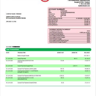 Kasikornbank enterprise statement Word and PDF template download template file