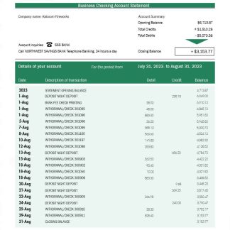 NORTHWEST Savings Bank bank statement download template file
