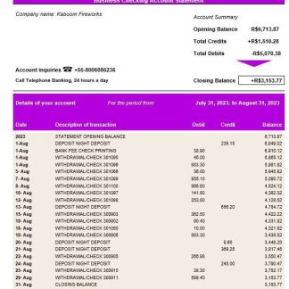 Nubank corporate checking account statement Word and PDF template download template file