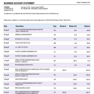 Aschheim Wirecard business firm account bank statement Word and PDF format download template file
