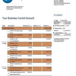 Qatar Islamic Bank business statement Word and PDF template download template file