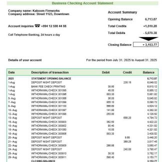 Rabitabank business firm statement Word and PDF format download template file