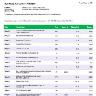 Atlantic company checking account statement Word and PDF template download template file
