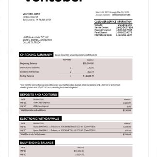 VONTOBEL Bank bank statement download template file
