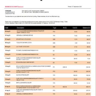 Westpac Bank organization statement Word and PDF template download template file