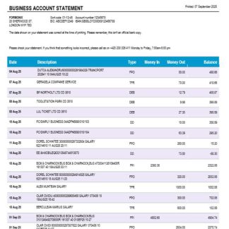 Československá Obchodní Banka Business Bank Company Statement Download Template File