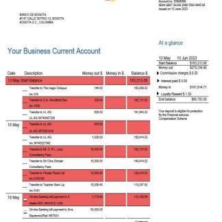 Banco de Bogot?? enterprise account statement Word and PDF template download template file