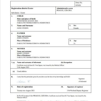 C?te d??Ivoire vital record birth certificate PSD template download template file