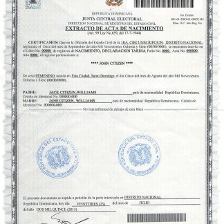 Dominican birth certificate download template file