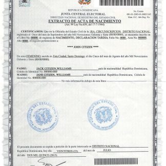 Dominican birth certificate download template file