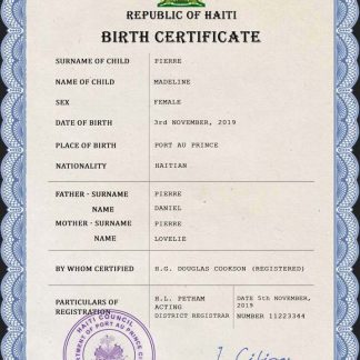 Haiti vital record birth certificate PSD template download template file