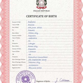 Italy birth certificate PSD template download template file