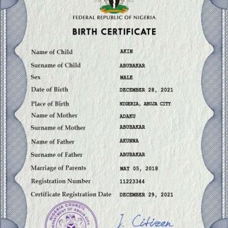 Nigeria vital record birth certificate PSD template download template file