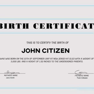 USA Birth Certificate template in Word and PDF format download template file