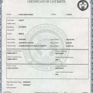 USA Northern Mariana Islands birth cert download template file