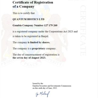 Gambia certificate of registration Word and PDF template download template file