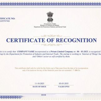 India certificate of recognition Word and PDF template download template file