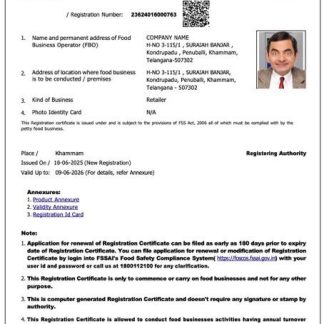 India Telangana company registration certificate Word and PDF template download template file