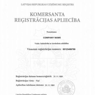 Latvia Certificate of Registration download template file