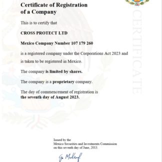 Mexico business registration certificate Word and PDF template download template file