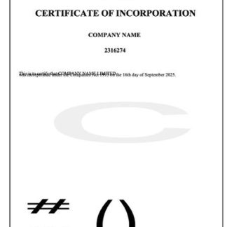 New Zealand certificate of incorporation Word and PDF template, version 2 download template file