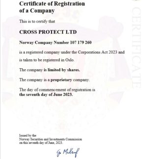 Norway business registration certificate Word and PDF template download template file