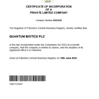 Palestine business registration certificate Word and PDF template download template file