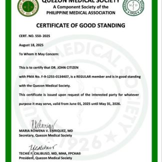 Philippines certificate of good standing Word and PDF template, version 5 download template file