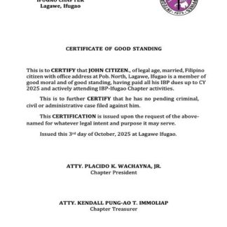 Philippines certificate of good standing Word and PDF template, version 7 download template file