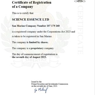 San Marino business registration certificate Word and PDF template download template file