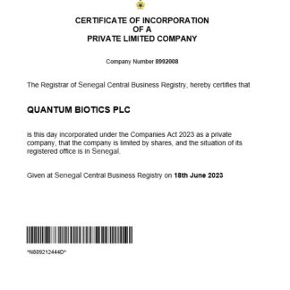 Senegal business registration certificate Word and PDF template download template file