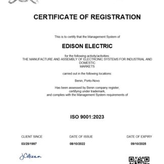 Benin certificate of registration Word and PDF template download template file