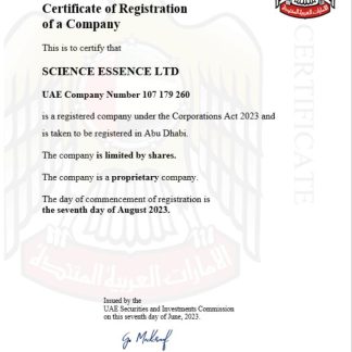 UAE business registration certificate Word and PDF template download template file