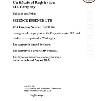USA business registration certificate Word and PDF template download template file