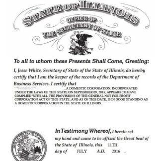 USA Illinois certificate of good standing download template file