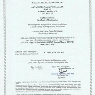 Brunei Business License download template file