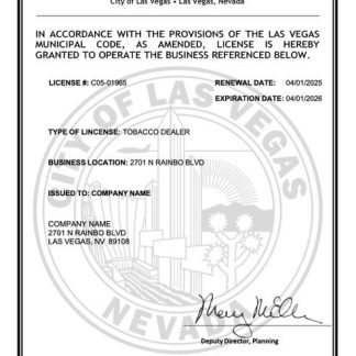 USA Nevada business license Word and PDF template download template file