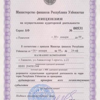 Uzbekistan Business License download template file